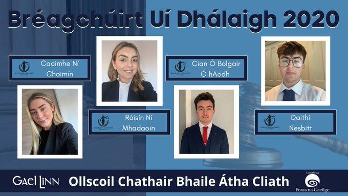DCU students win Irish language moot court competition Bréagchúirt Uí Dhálaigh 