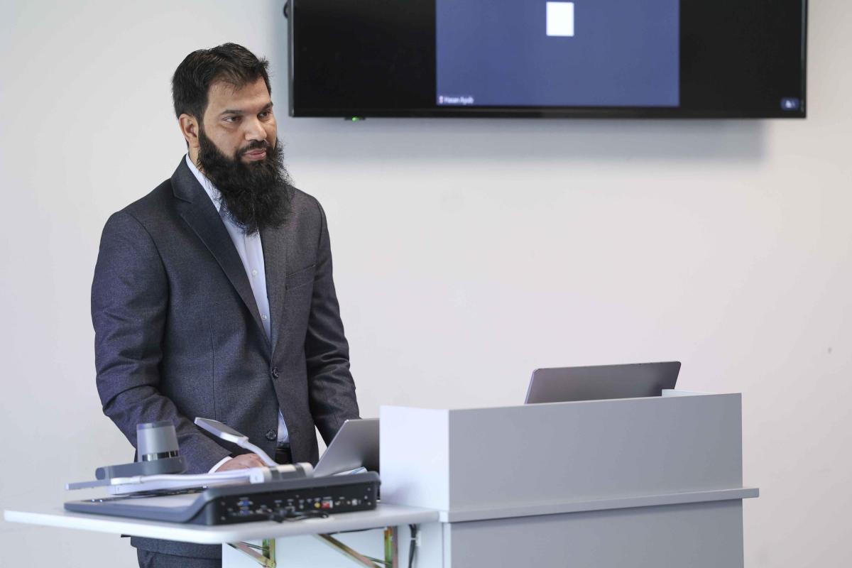 Shows Dr Inam Ul Ahad at an Erasmus + event at DCU