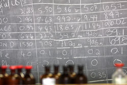 Blackboard with results Blackboard with results
