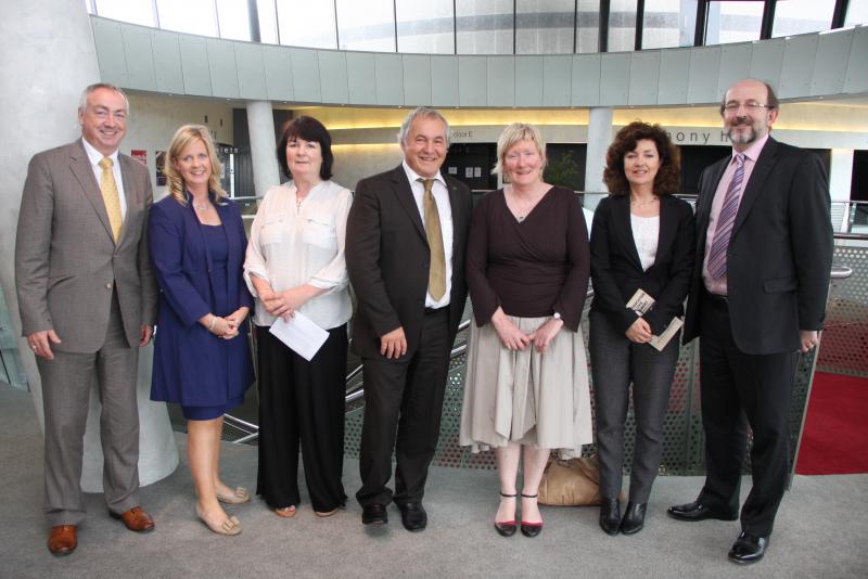 from left to right Tom Boland, Lorraine Mc Ilrath, Helen Mc Quillan, Ronnie Munck, Ann Lyons, Madeleine Clark, Brian Mc Craith