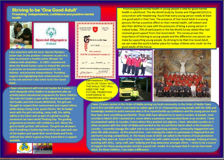 DCU President's Awards for Engagement 2015-poster. Erin O’Reilly: Striving to be 'One Good Adult' Erin O’Reilly - poster