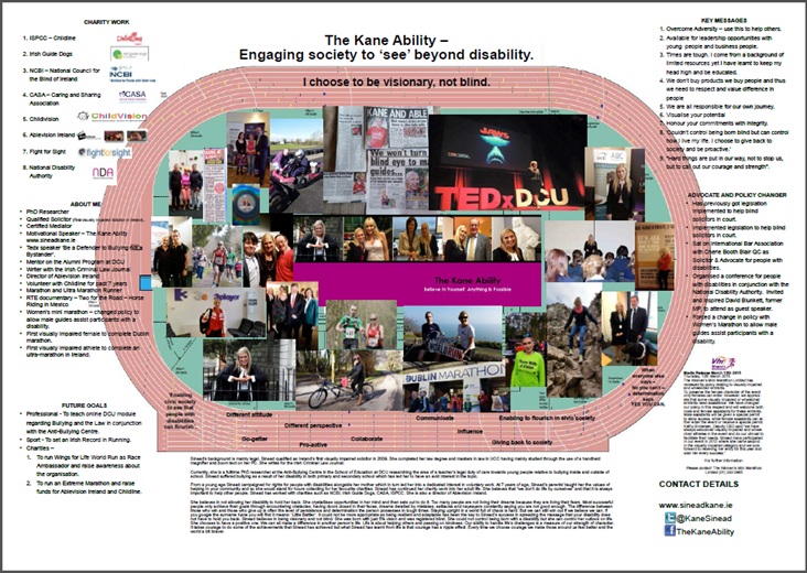 DCU President's Awards for Engagement 2015-poster: The Kane Ability. Sinead Kane Sinead Kane - poster