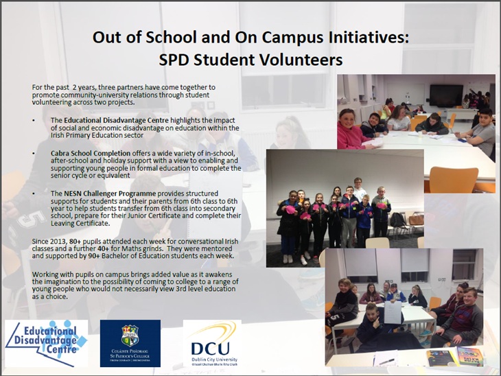 DCU President's Awards for Engagement 2015-poster: Volunteer Team, Challenger Programme, Northside and Cabra School Completion Educational Disadvantage Centre Volunteer Team, Challenger Programme, Northside and Cabra School Completion Educational Disadvantage Centre