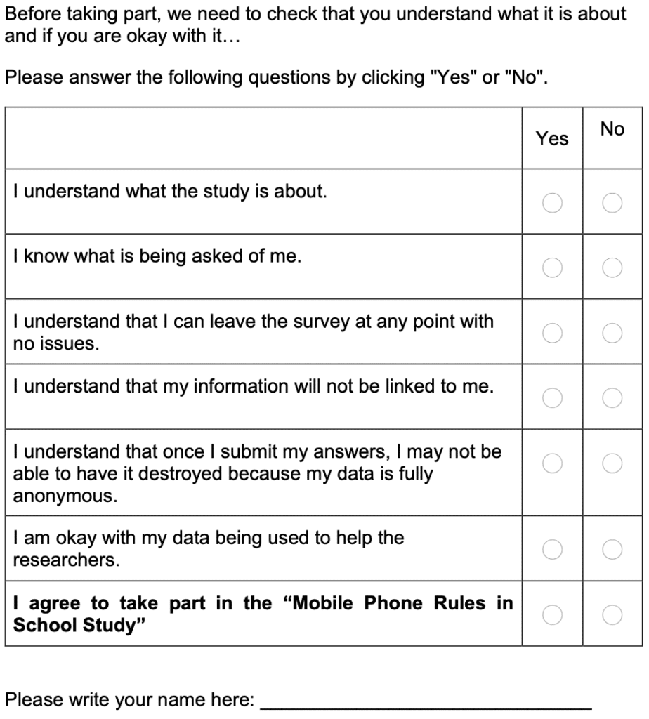 Appendix 3. Participant Assent Form for Ages (15-18)