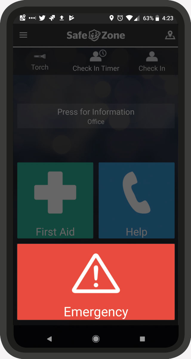 Screenshot of app home page Screenshot of app home page
