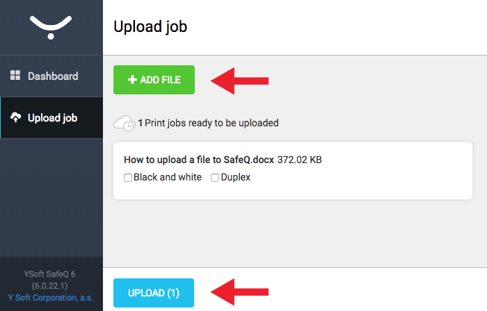 Add file and Upload