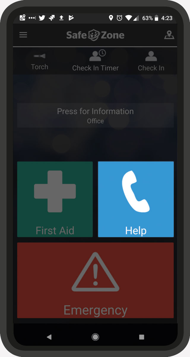 Screenshot of app home page Screenshot of app home page