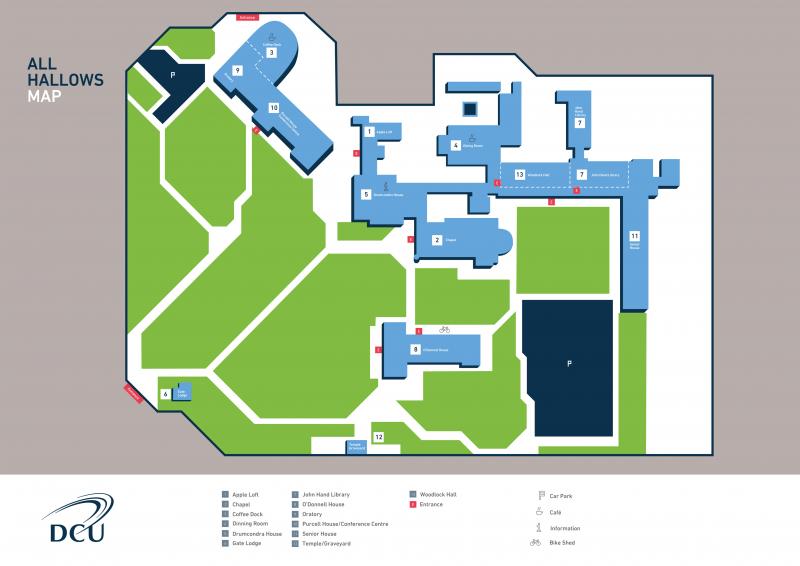 All Hallows Campus Map Map of All Hallows Campus DCU