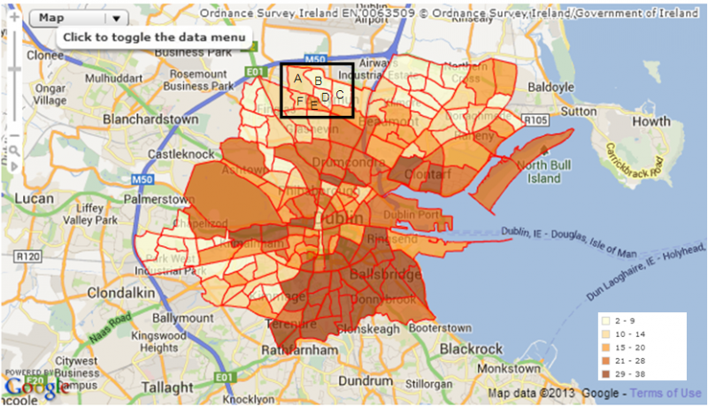 Dublin map - Access to education in Ballymun