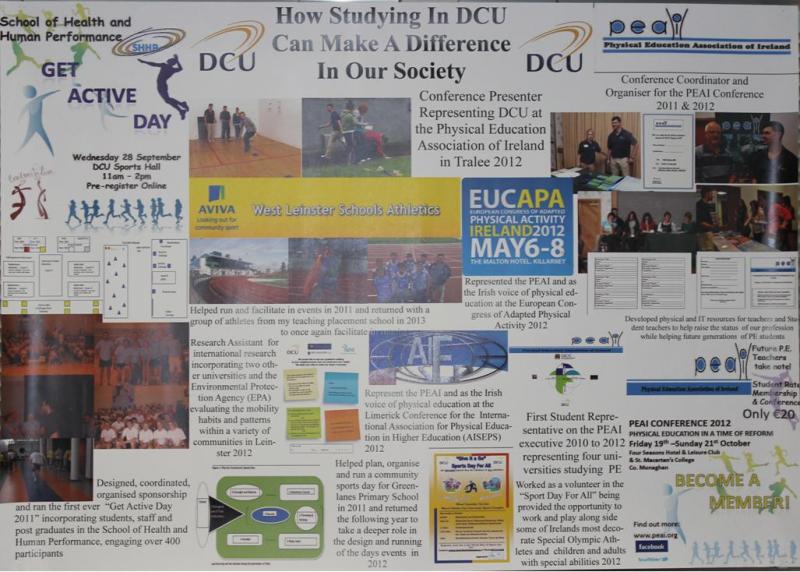 President's Award for Engagement - 2013, Poster-How Studying in DCU can make a difference in our society