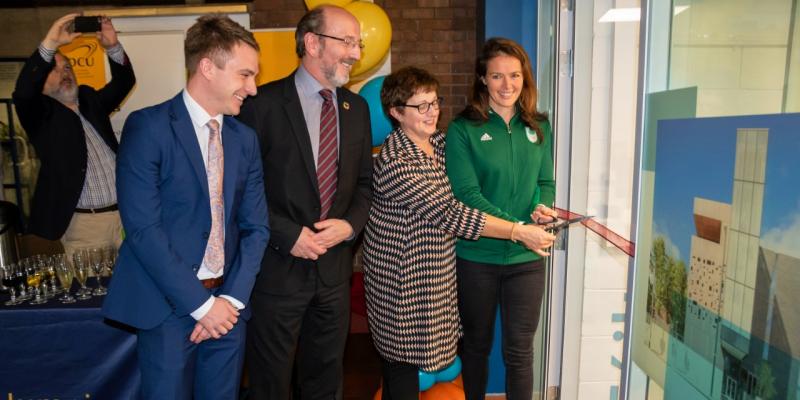 The new DCU Alumni Centre was opened by  international canoeist Jenny Egan and Alumni Council Chair Marian Corcoran 