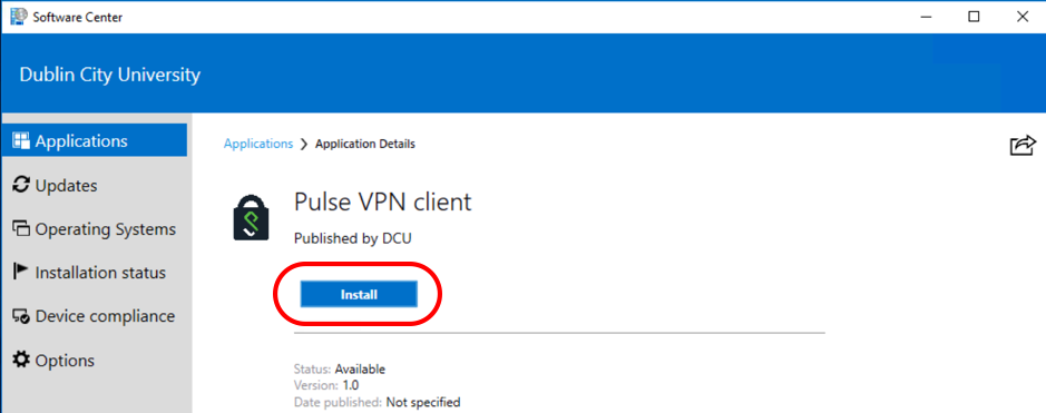 Click install to continue