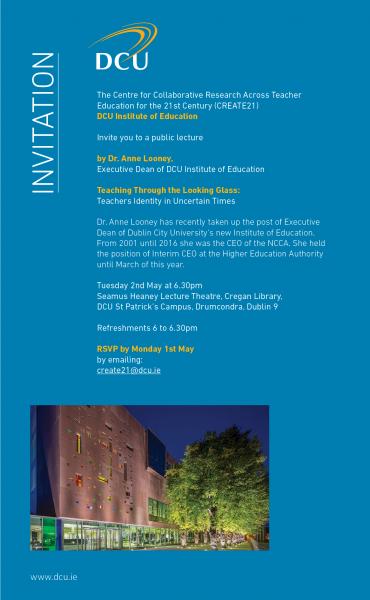CREATE21 Public Lecture Invite