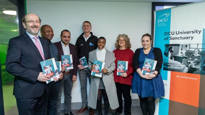 Staff and students of DCU at the launch of Refugee Week 2019