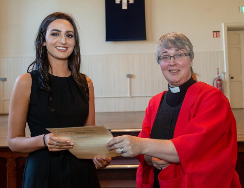 Des Carlisle and Blake winner Louise Hendy with Rev Prof Anne Lodge