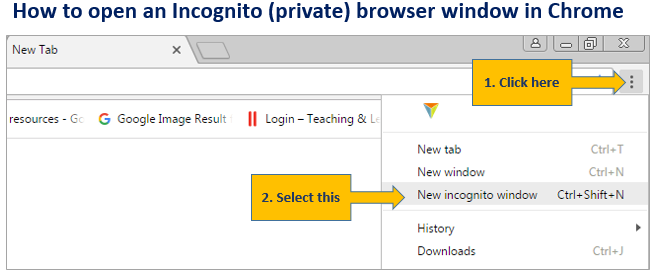 How to open an Incognito window