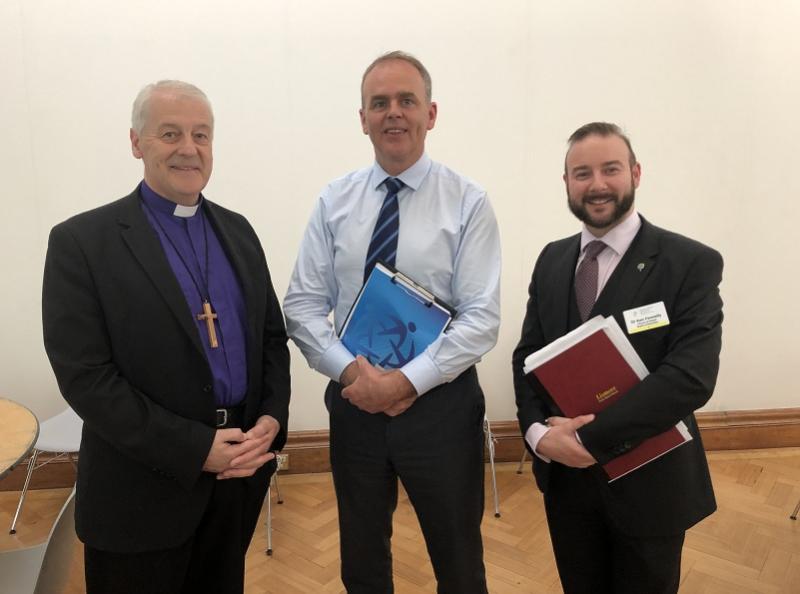 Archbishop Michael Jackson, Minister Joe McHugh and Dr. Ken Fennelly