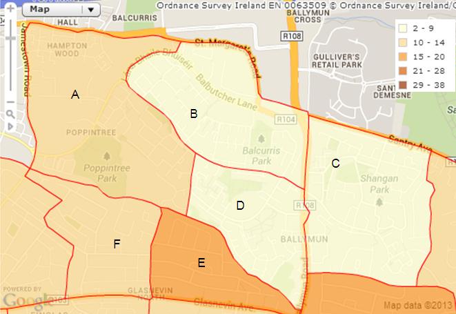 Dublin map - Access to education in Ballymun detailed