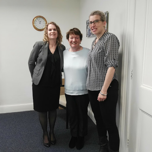 McMaster University visit DCU (L-R Dr. Laura Harrington, Dr. Trudy Corrigan, Dr. Brenda Vrkijan)