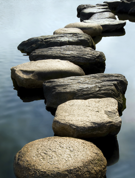 Stepping stones across water