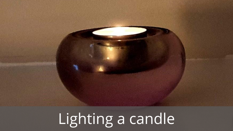 Lighting a candle