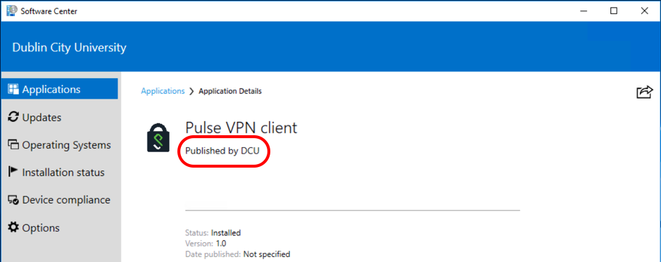 Status of VPN: Installed