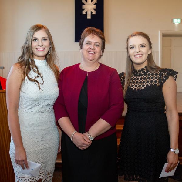 RE Cert winners Emma Ferguson and Louise Gallagher with Jacqui Wilkinson