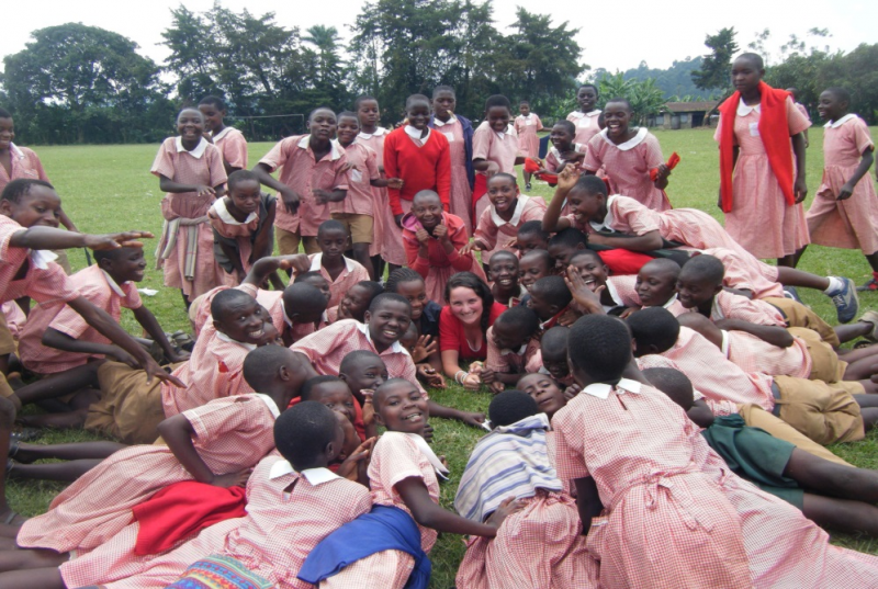 Réalt participant takes a class outside, Canon Apolo Core PTC, Fort Portal, Uganda (2012)