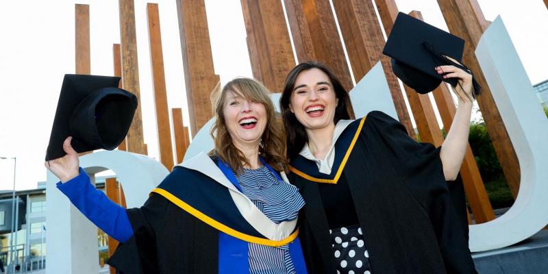  Chancellor's Medal winner Sorcha Killian, BA, Global Business, Canada and her mother, Marie Hayden, MSc Work and Organisational Psychology