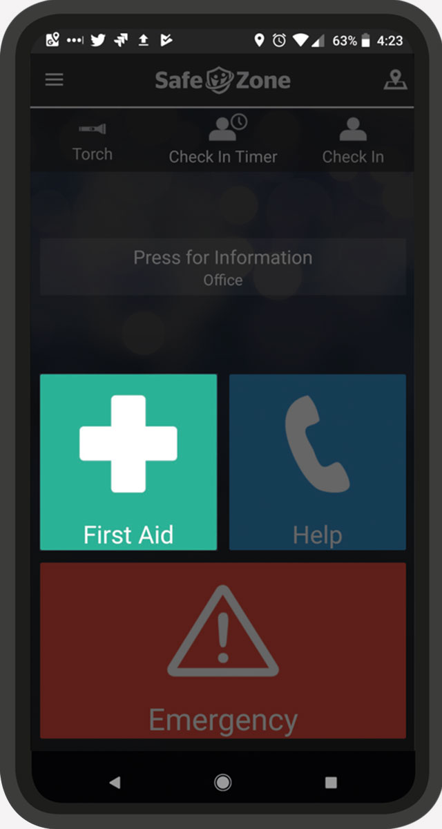 Screenshot of app home page Screenshot of app home page