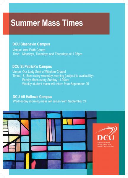 Summer Mass Timetable 2019 Summer Mass Timetable 2019
