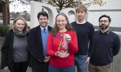 Athena SWAN SAT members with their award