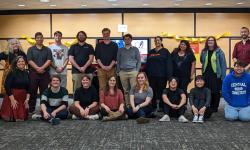 Dr. Francis Ward (DCU), Dr. Juliana Canterlli Vita (UH) and Colleen Casey-Nelson (CCSU), with music education majors at the ‘Irish Trad Music and Movement’ workshop, sponsored by the Hartt School chapter of the National Association for Music Education (NAfME)