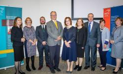 L-R: Dr Bernadette Ní Áingléis, Ms Áine Dillon, Mr Billy Redmond, The Hon. Mr Justice Michael Peart, Ms Yvonne Keating, Ms Marga