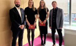 Picture shows (l to r) Keith Power, Partner Risk Assurance, PwC, Áine Lynn, Una McGinn, Renaat Verbruggen, Chair MSc, DCU.