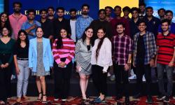 A group of students at pre-departure event in India