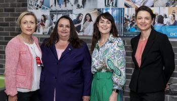 From left: Professor Regina Connolly; Ukrainian ambassador to Ireland, Larysa Gerasko; Maura McAdam, Professor of Management at DCU Business School; Laura Mahoney, DCU's Executive Director of Engagement.