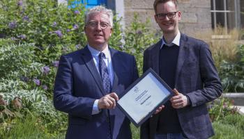 Martin Venker receiving his Teaching Award