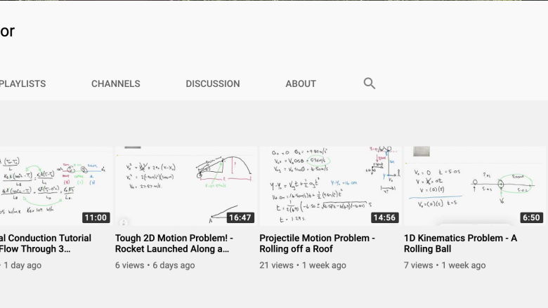Dr. Rob O'Connor YouTube physics tutorial videos