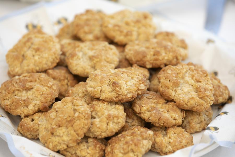Shows Carol's honey biscuits for DCU Bake Off for Barretstown
