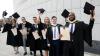 From right to left are David Mokogwk, Dylan Collum, Katelyn O’Hagan, Paul O’Flaherty, Daniel Tetis, and Kate Goodman pictured after graduating in Aviation Management at Dublin City University