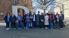 Headstart participants in front of the DCU letters on DCU Glasnevin campus