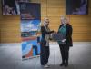 Student Alyssa Nadinne Mahiluddin and Executive Dean Jennifer Bruton, Faculty of Engineering and Computing