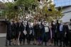 Graduates in front of The Helix at DCU.