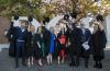 Graduates in front of The Helix at DCU.