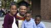 Stanley Eigbiremolen with his children Osezua, Princess and Donald.