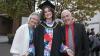 Niamh Ní Fhionnghalaigh with her parents Thomas and Maria.