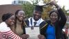 Tommy Hamzat (BSc Multimedia) with his mother Bukonla and sisters Sophie and Shauna.