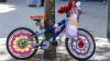 Shows bike which has been 'yarn bombed', part of DCU's Culture Night 2022