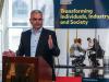 Shows Minister Dara Calleary speaking at launch event